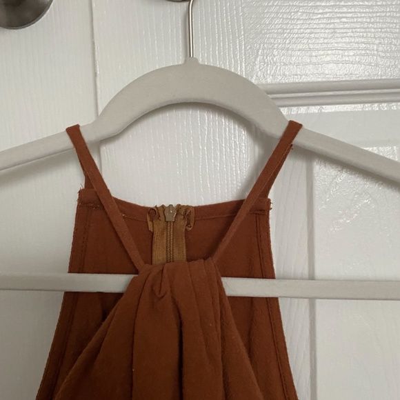 Brown Halter Romper with Optional Sash - Picture 2 of 5